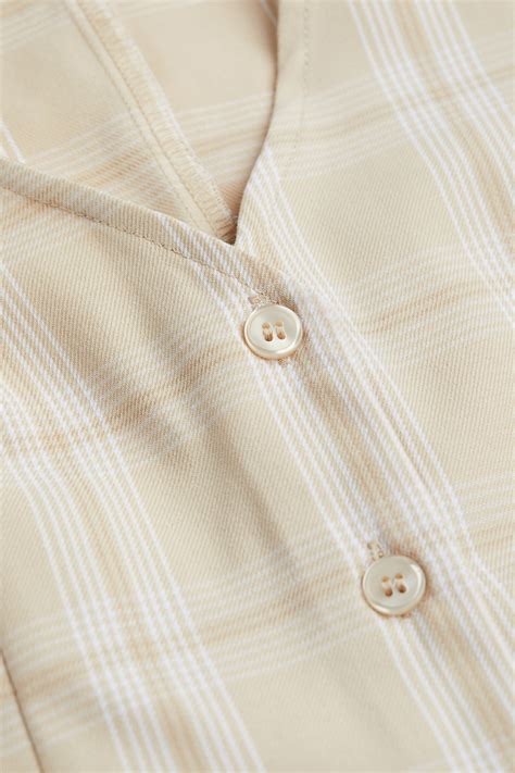 Suit waistcoat - Light beige/White checked - Ladies | H&M IN