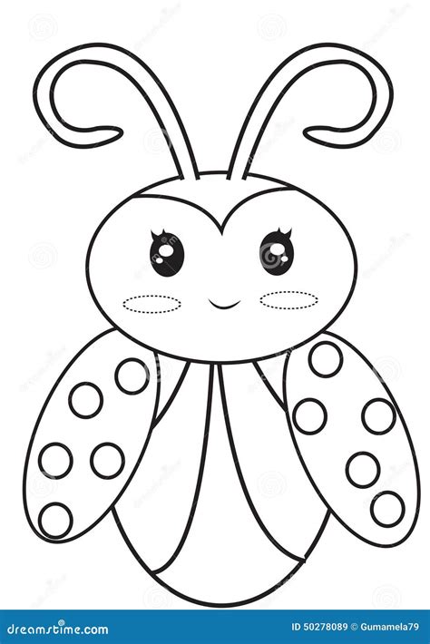 Ladybug Coloring Page Stock Illustration - Image: 50278089