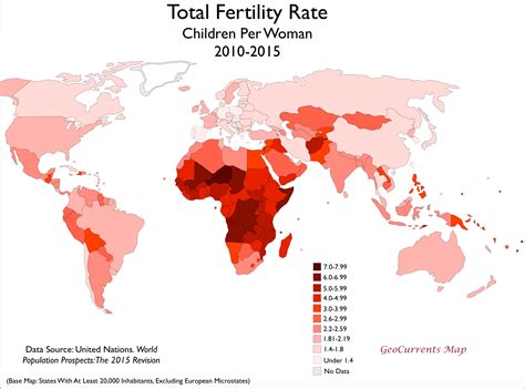 Total Fertility Rates by Country, 1950 and 2015 - GeoCurrents