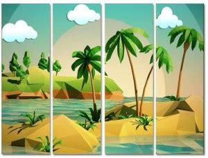 Nature 4 Panel Wall Art Painting With Matte Coating 24x18 inches on 4mm ...