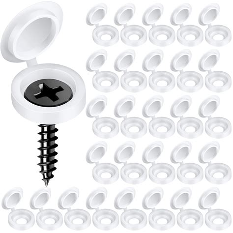 Buy Plastic Hinged Screw Cover Caps, HNYYZL Screw Caps 150 PCS White ...