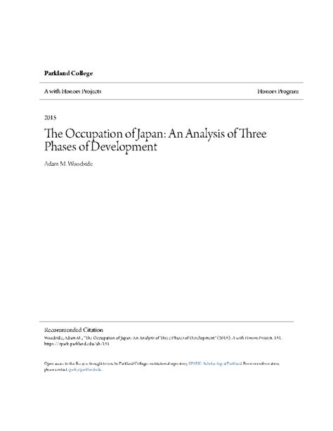 The Occupation of Japan An Analysis of Three Phases of Developme ...
