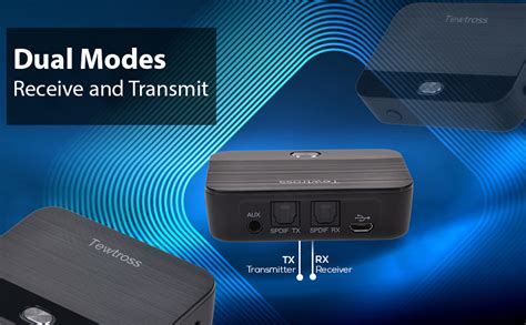 Tewtross Bluetooth Audio Transmitter Receiver Wireless Connector ...