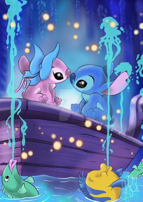 Stitch and angel - kiss the girl by RyansIllustrations28 on DeviantArt