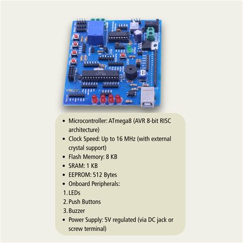 ATmega8 Development Board | AVR Microcontroller Trainer Kit
