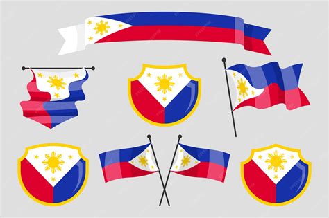 Premium Vector | Hand drawn philippine flag national emblems