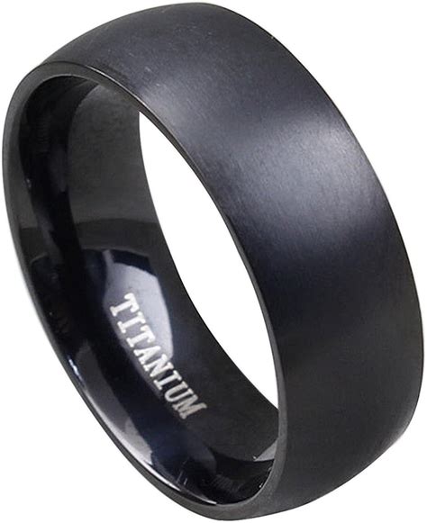 Buy Yellow Chimes Western Style Titanuium Black Band Ring for Men and ...