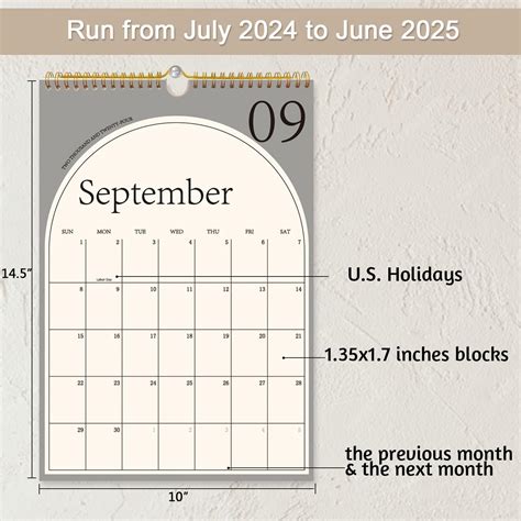 PIOOJK Aesthetic 2024-2025 Wall Calendar - Runs From July India | Ubuy