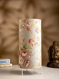 Buy Green Girgit Round Rose Printed Grey Table Lamp Online at Low ...