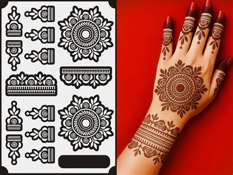 Traditional Mehndi Design Bridal Hand Tattoo Stickers, Floral Mandala ...