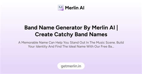 Band Name Generator by Merlin AI | Create Catchy Band Names