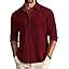 DEELMO Men's Casual Button Down Shirts Long Sleeve Linen Shirt Fashion ...
