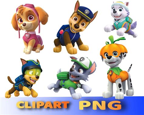 130 Paw Patrol Clipart PNG Images 300dpi Digital Clip Art - Etsy