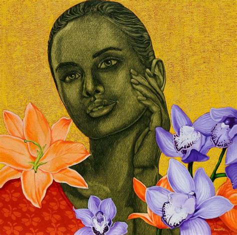 "Window To The Soul": Yellow Orange Acrylic Oil Painting by Deepali S ...