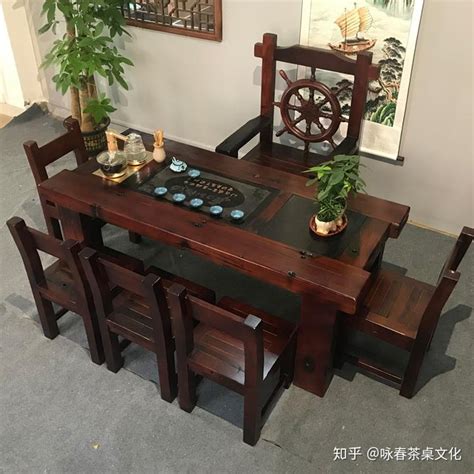 老船木茶桌实木茶台简约现代中式家具客厅茶几茶艺桌