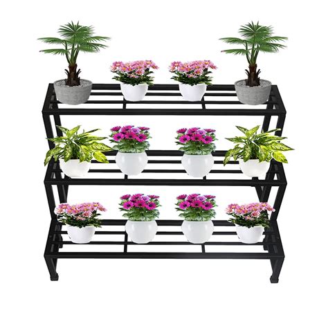 IRON LANDS HD 3 Step Indoor Outdoor Plant Pot Stand with Scratchless ...