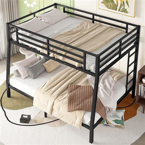 Amazon.com: Heavy Duty Bunk Bed for Adults, Full XL Over Queen Bunk ...