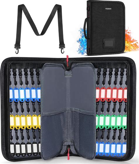 Amazon.com: PEKREWS Key Organizer Case, Fireproof and Waterproof Key Bag with 54 Key Tags Large ...