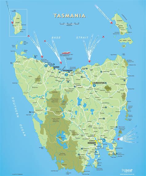 Tasmania travel map - Ontheworldmap.com