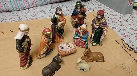 Buy Salvus APP SOLUTIONS Resin Christmas Decoration Nativity Crib Set ...