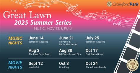 The Crawford Park Great Lawn 2025 Summer Series - Crawford Park - Town of Rye - Port Chester, NY