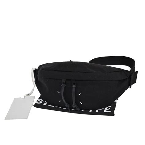 Buy Maison Margiel Logo Bum Body Bag Canvas Leather Name Tag Black ...
