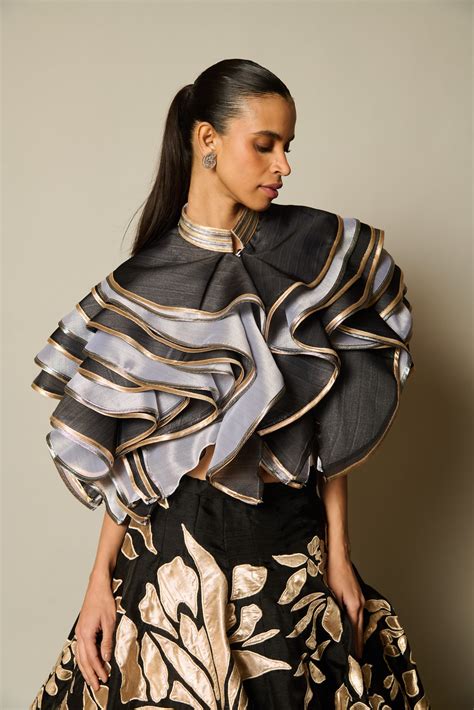 checkmate B&W ruffle jacket