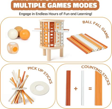 Montessori Wooden Stick & Ball Drop Game | Logic & Coordination Toy
