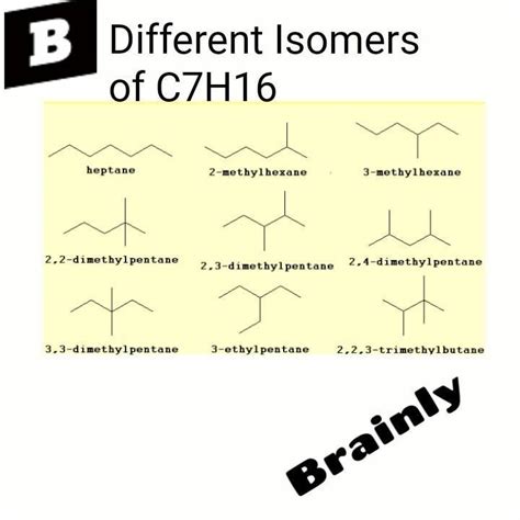 Write the possible chain isomer of C7H16 - Brainly.in