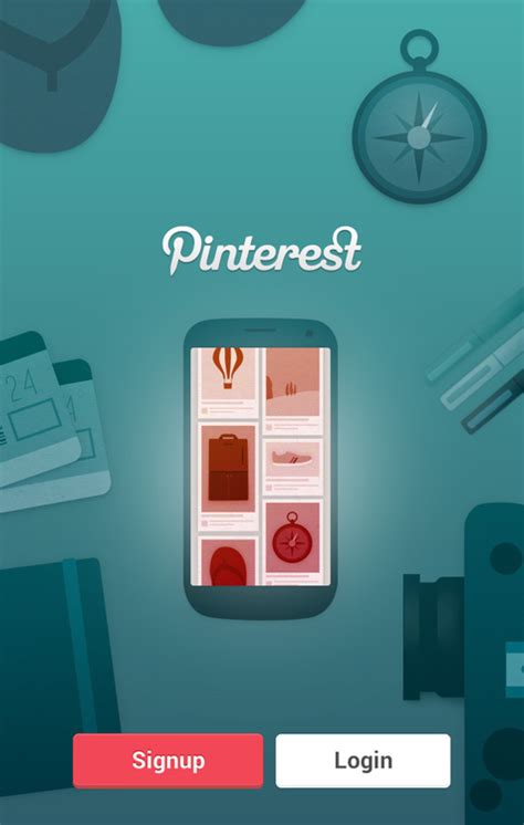 Pinterest安卓登录界面设计 - - 大美工dameigong.cn