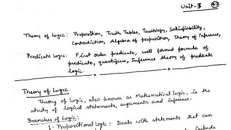 DSTL BCS 303 Unit-3: Theory of Logic and Predicate Calculus Notes - Studocu