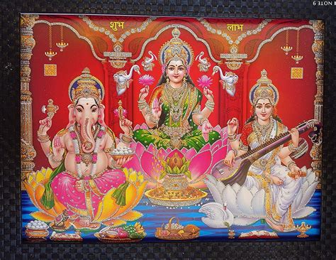 Buy Laxmi Narayan Distributor Synthetic Wooden Lord Laxmi Devi Ganesh ...