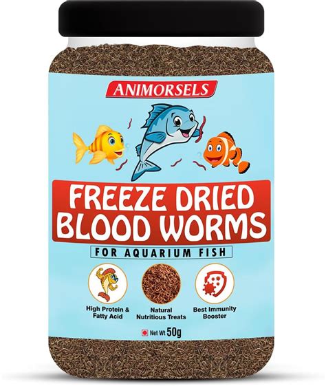 Animorsels Freeze Dried Blood Worms Stick Fish Food for All Life Stages ...
