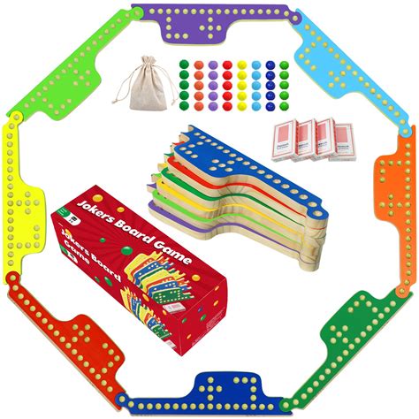 Medikaison Colorful Jokers and Marbles Board Game Pegs and Jokers Card ...