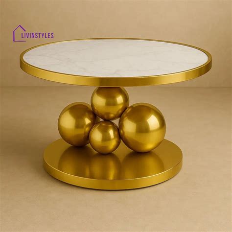 Feodora Stainless Steel Gold Finish Coffee Table for Living Room ...
