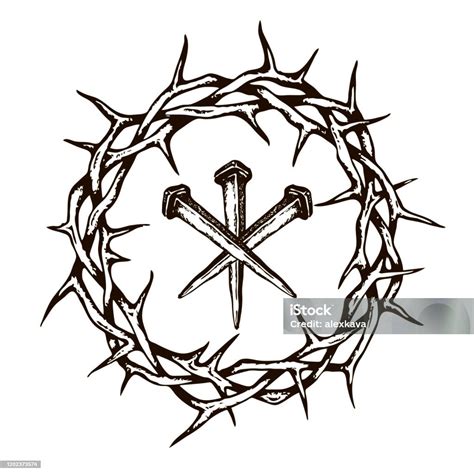 Ilustración de Uñas De Jesús Con Corona De Espina y más Vectores Libres ...