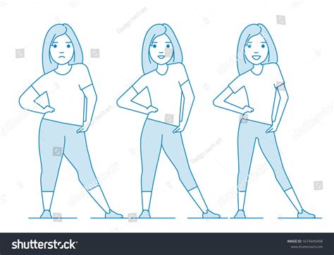 Stages Weight Loss Before After Girl Stock Vector (Royalty Free) 1674445498 | Shutterstock - stages of weight loss