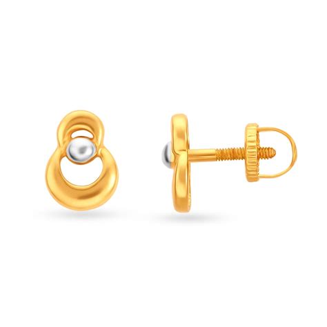 Minimalist 22 Karat Yellow Gold Ring Studs
