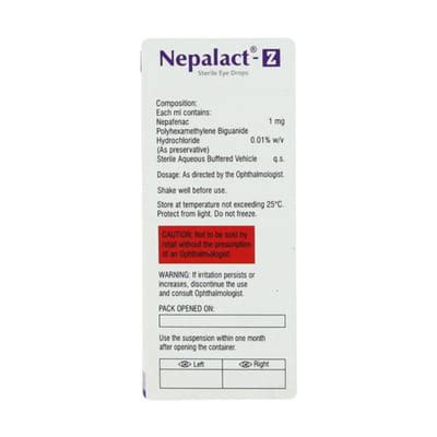Nepalact Z 1 MG Eye Drop (5): Uses, Side Effects, Price & Dosage ...