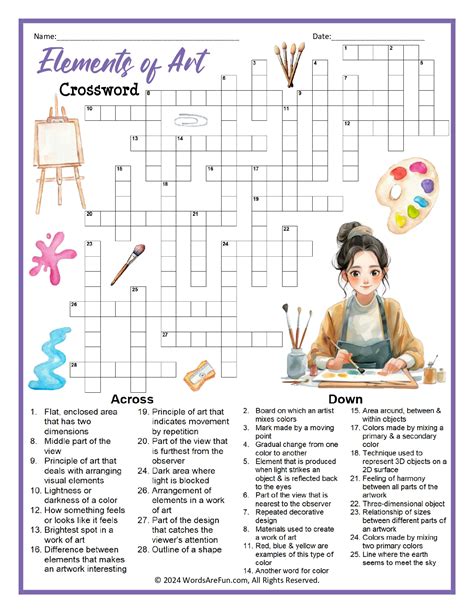 Elements of Art Crossword Puzzle