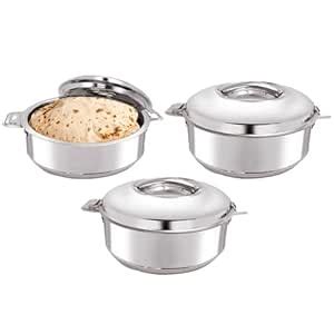 Kuber Industries Stainless Steel Casserole/Chapati Box|2000 ML Chapati ...