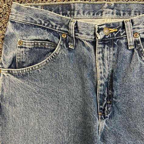 Wrangler Vintage Wash Blue Jeans 33x34 Brand:... - Depop