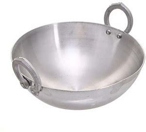 Mitchen Heavy Base Aluminum Kadhai/Frying Pan for Cooking (1 Litre ...