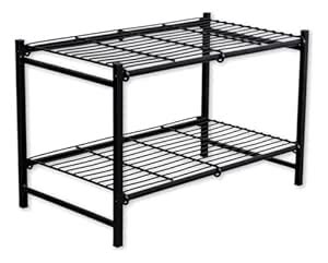 Heavy-Duty Metal Storage Rack, Foldable & Stackable Kitchen Cabinet ...