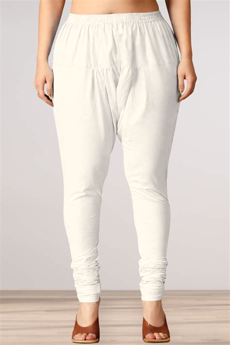 Buy Plus Size Off White Rayon Churidar Pants | Apella - The XS to 10XL ...