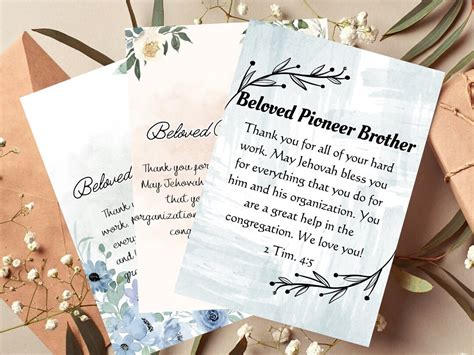 Buy 3 JW Thank You Printable Pioneer Cards, Jw Pioneer Gifts Ideas, Jw ...