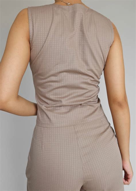 Beige Waistcoat & Skort Set – diamondlady