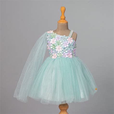 Buy Floral Embossed Net Girls Frock – Mumkins
