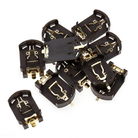 Yohii 10Pcs Plastic Button Cell Battery Socket Holder for CR2032 Brown ...