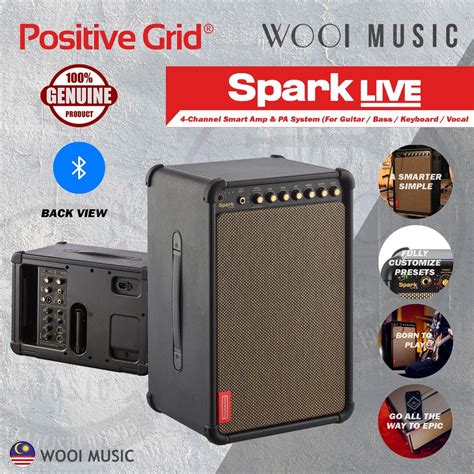 Positive Grid Spark LIVE 4-Channel Smart Amp & PA System (For Guitar ...